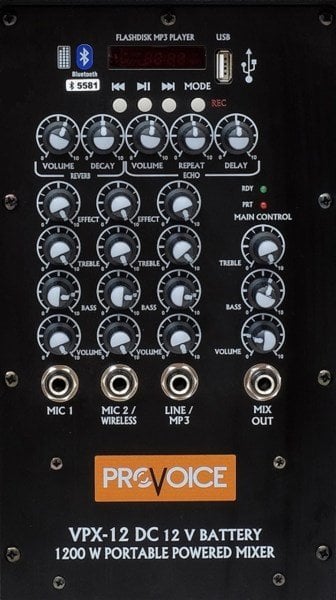 Provoice VPX-12DC 12'' 1200 Watt Taşınabilir Hoparlör Sistemi