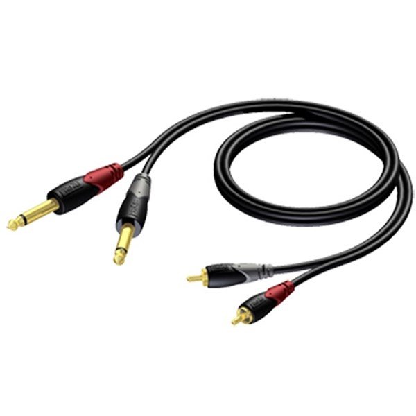 Procab CLA631/3 Çift mono 6,3mm jaktan çift RCA jaka, 3.0 Metre kablo