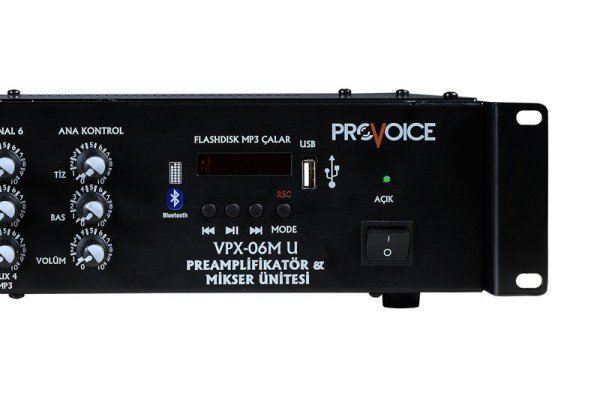 Provoice VPX-06 USB 6 Kanal Rack Tipi Mikser