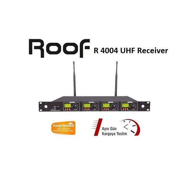 Roof R 4004 4-Kanal Çift Anten UHF Kablosuz Receiver
