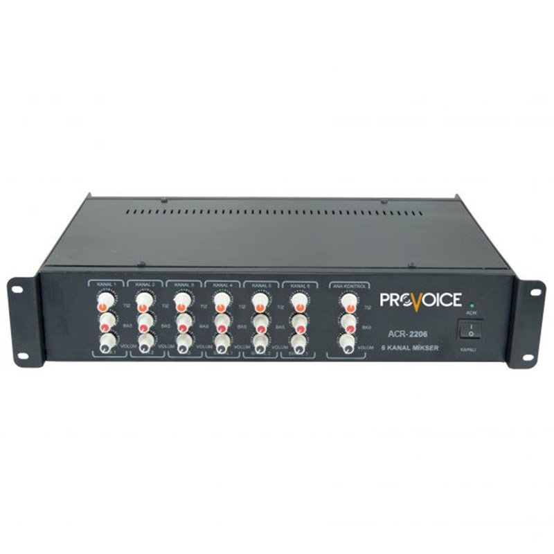 Provoice ACR-2206 6 Kanal Anons Sistemi Mikser Ünitesi