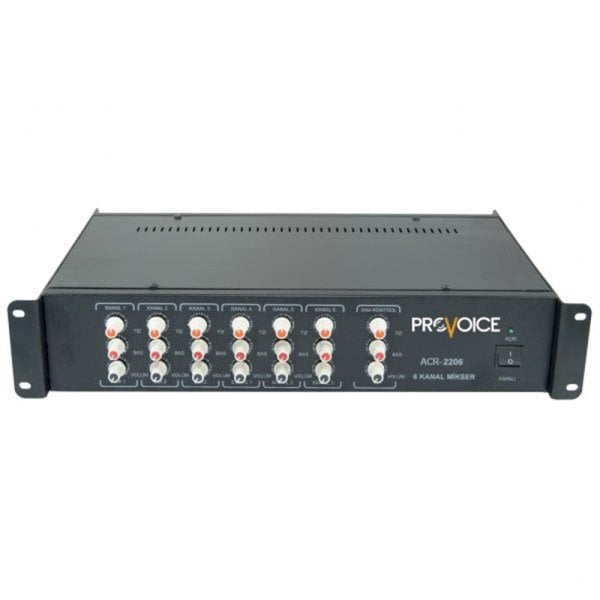 Provoice ACR-2206 6 Kanal Anons Sistemi Mikser Ünitesi