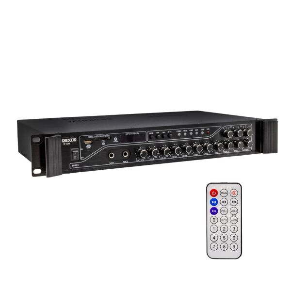 Dexun D-230 3 Bölgeli 250 watt 2 Mikrofon Girişli Trafolu Mikser Amplifier