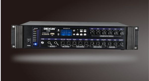 Dexun D-300 6 Bölgeli 250 Watt 2 Mikrofon Girişli Hat Trafolu Amfi