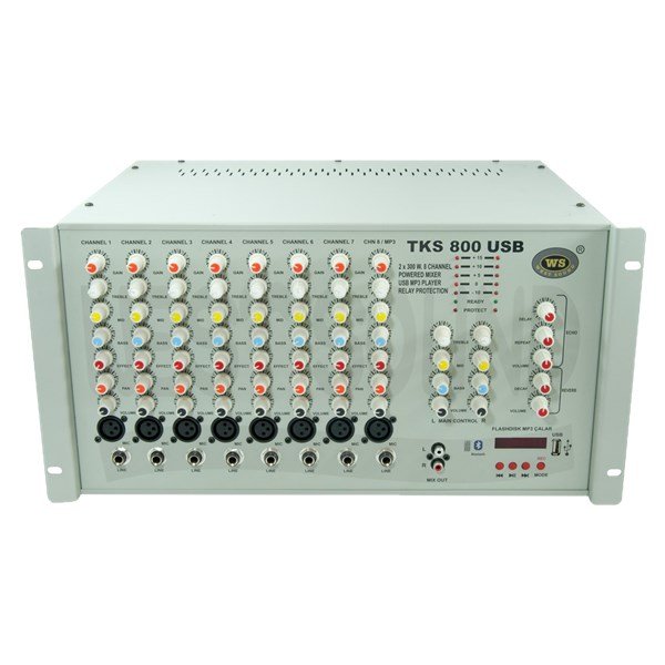 West Sound TKS 800 EF USB 8 Kanal 2x400 Watt Efektli Mikser Anfi