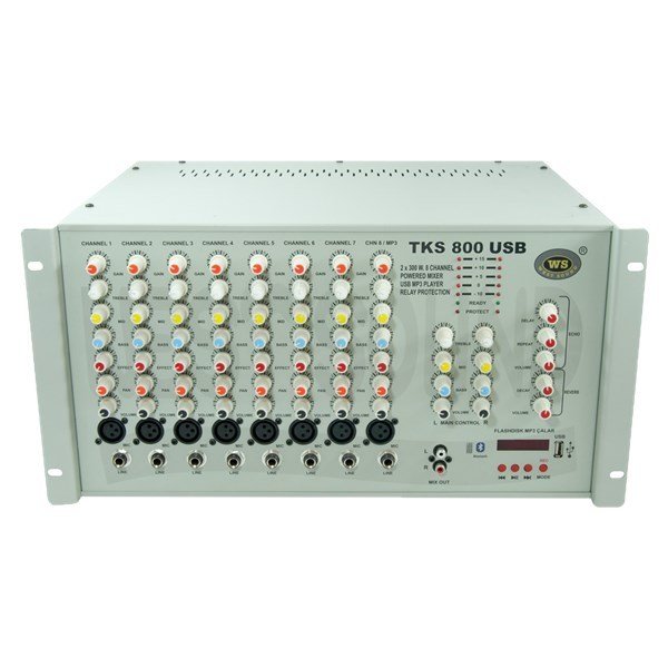 West Sound TKS 800 EF USB 8 Kanal 2x400 Watt Efektli Mikser Anfi