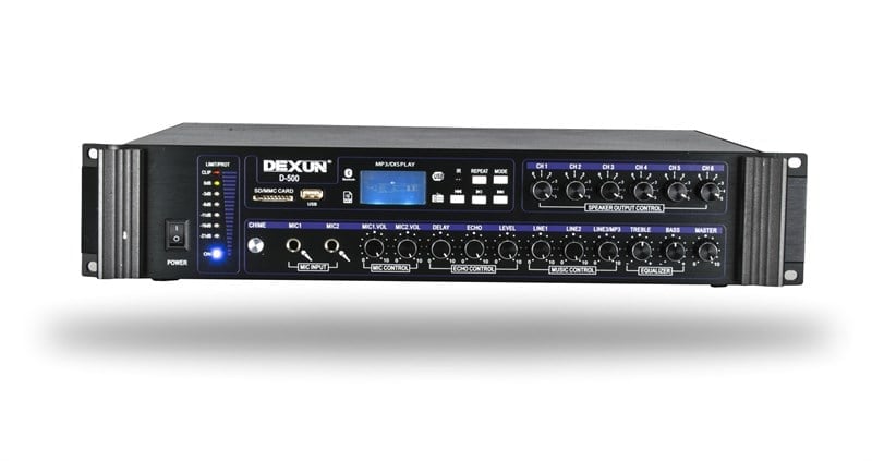 Dexun D-500 6 Bölgeli 2 Mikrofon Girişli 700 Watt Hat Trafolu Amfi