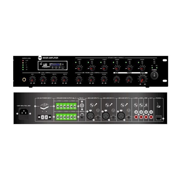 CMX DA-120MT 6 Bölge 120W Mikser Amfi Mp3, USB & SD Girişli
