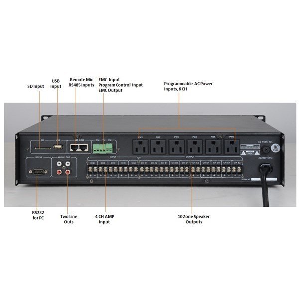 CMX PA-200MC Intelligent PA System 10 Zone Controller with Mp3