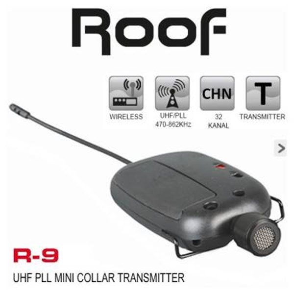 Roof R-9 UHF Tipi Kablosuz Yedek Yaka Mikrofonu
