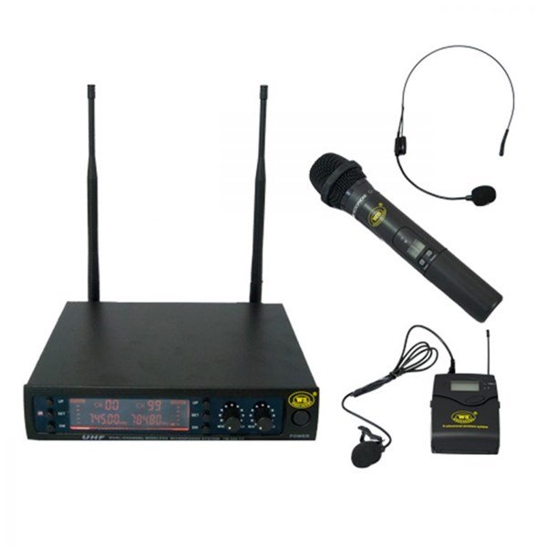 West Sound TM 200 EY - UHF Çift Anten EL + Yaka Tipi Telsiz Mikrofon
