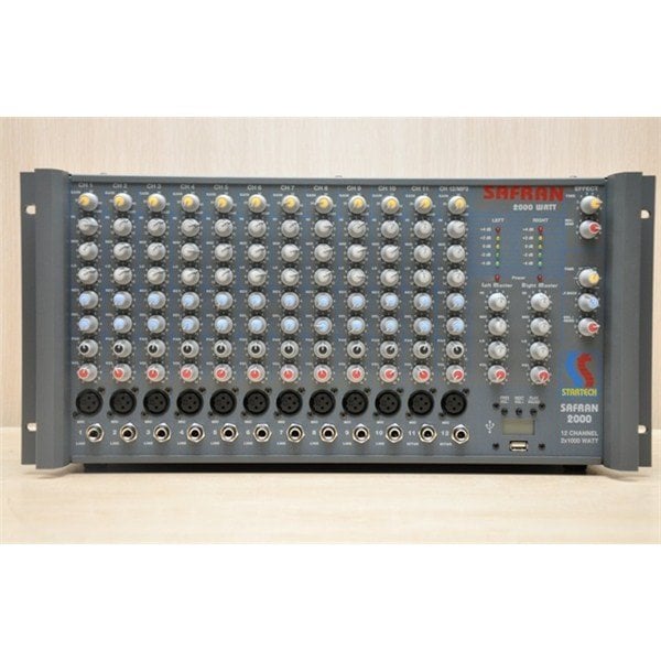 Startech Safran 2000 - 2x1000W/4 ohm 12 Kanal Efektli Power Mikser