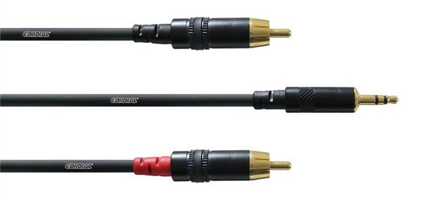 Cordial CFY 3 WCC 3,5 mm Stereo Mini jak-2x Mono RCA Jak (3 Mt)