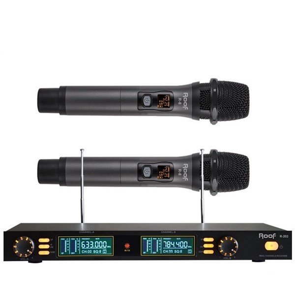 Roof R-202 (EL+EL) iki Kanal Uhf Dijital El Tipi Telsiz Mikrofon