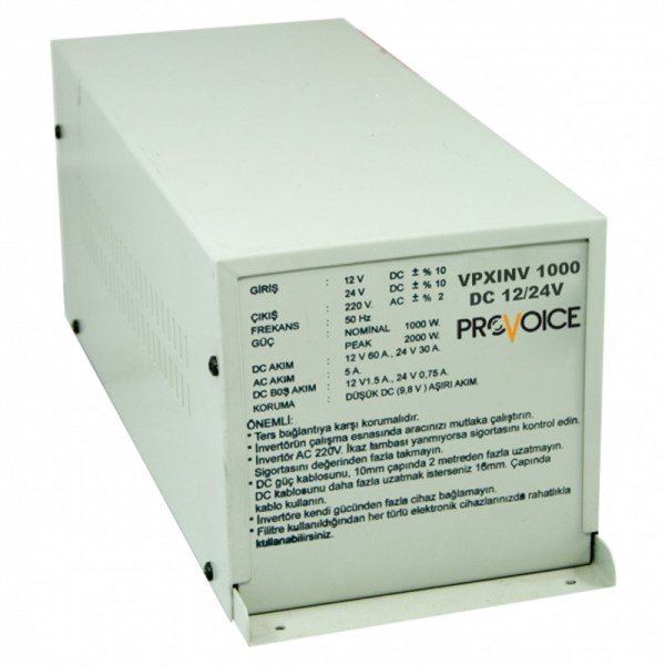 Provoice VPXINV 1000 DC 12/24V Araçlara Uygun İnvertör