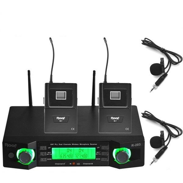 Roof R-203 (2Yaka) 2 Kanal Uhf 2 Yaka Tipi Kablosuz Mikrofon