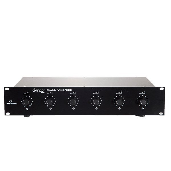 Denox VK-6/300 100V 6x50 Watt Rack Tipi Volume Kontrol Ünitesi