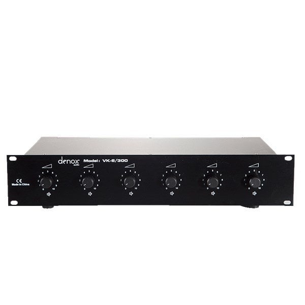 Denox VK-6/300 100V 6x50 Watt Rack Tipi Volume Kontrol Ünitesi