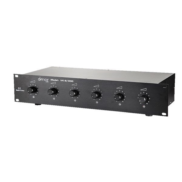Denox VK-6/300 100V 6x50 Watt Rack Tipi Volume Kontrol Ünitesi