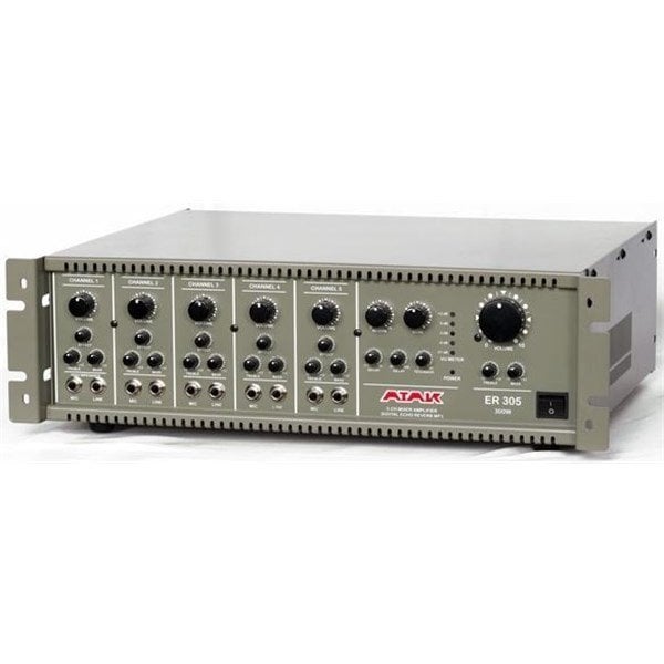 Atak ER305 - 5 Kanal Eko Reverb 300 Watt Mono Power Mikser