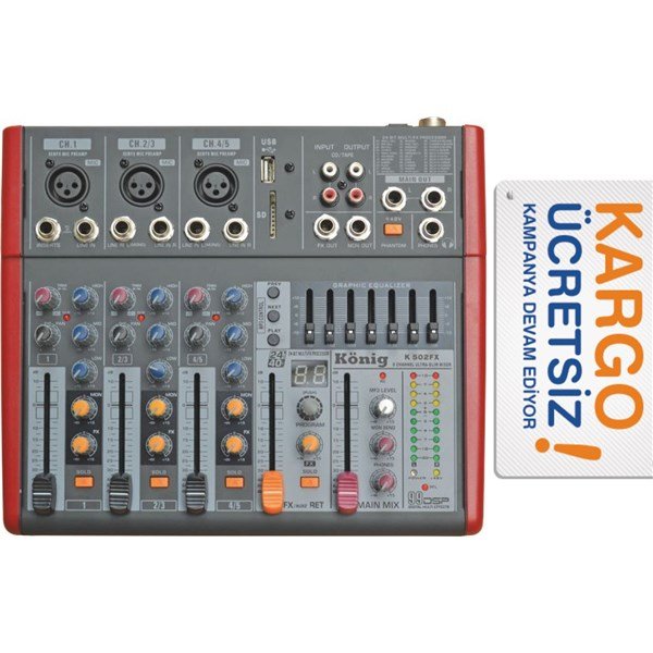 König K 502 FX 5 Kanal Analog Mikser
