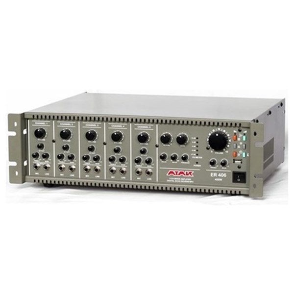 Atak ER406 - 5 Kanal 400 Watt Eko Reverb Mono Power Mikser