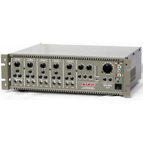 Atak ER406T 5 Kanal 400 Watt 100 V Eko Reverb Power Mikser