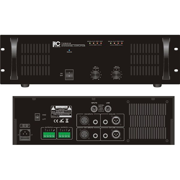 İtc T-2S240 - 2x240W 70V/100V 4-16ohm Power Anfi