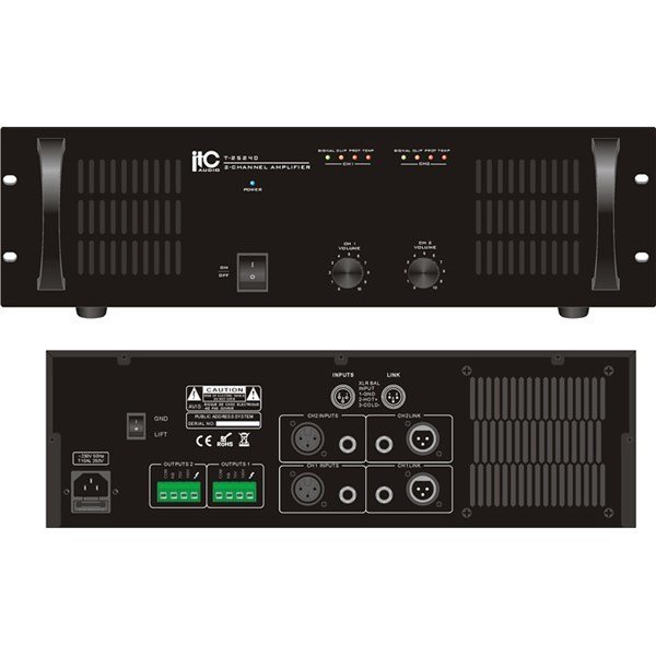 İtc T-2S240 - 2x240W 70V/100V 4-16ohm Power Anfi