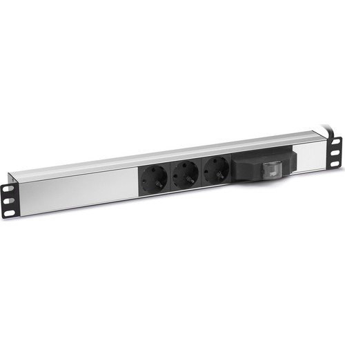 Provoice Schuko Tip 19” Sigortalı 3'lü Priz Modülü 1U