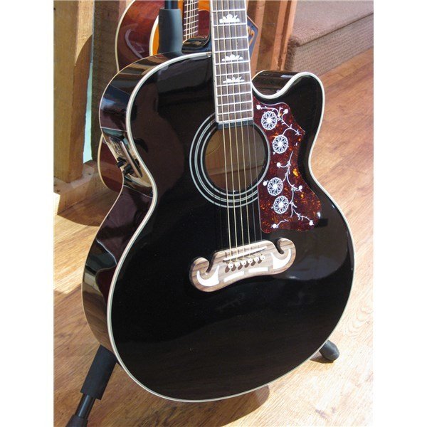 Epiphone EJ-200CE Ebony Elektro Akustik Gitar