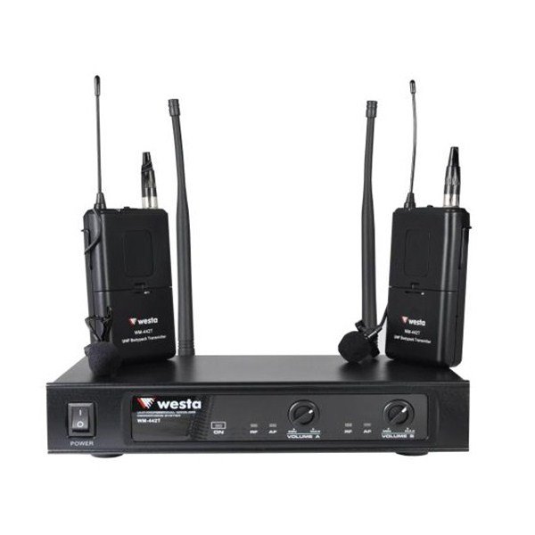 Westa WM-442 T Çift Yaka Tipi Kablosuz Mikrofon Seti
