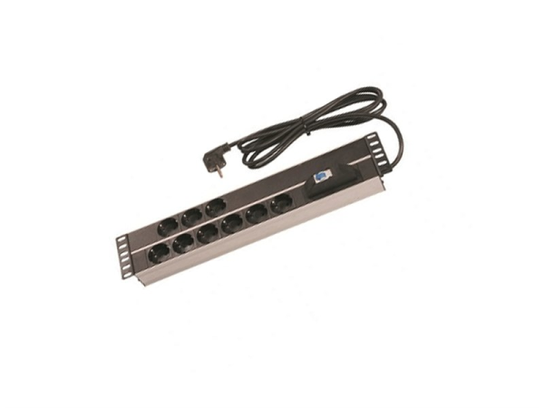 Provoice Schuko Tip 19” Anahtarlı 6'lı Priz Modülü 1U