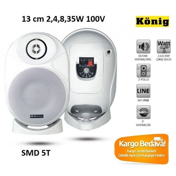 König SMD 5T 13 cm 35W 100V Duvar Hoparlörü
