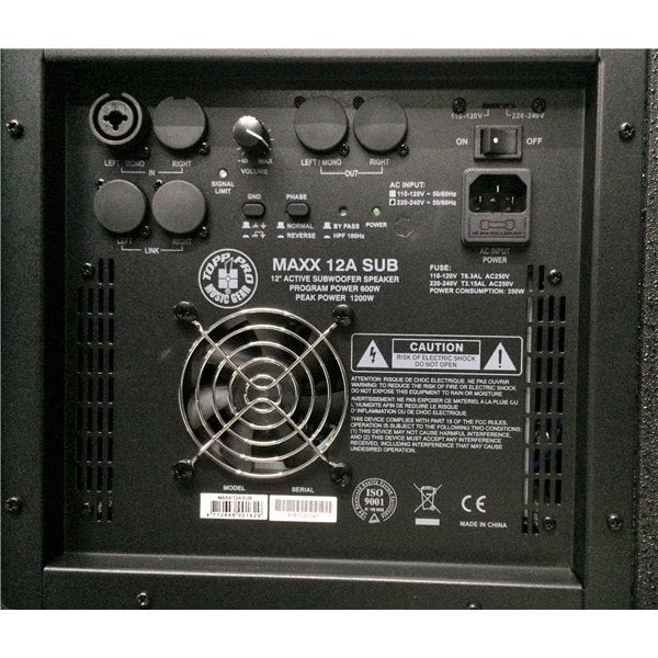 Topp Pro Maxx 12A Sub 12 inç 1200 Watt Peak Aktif Subbass