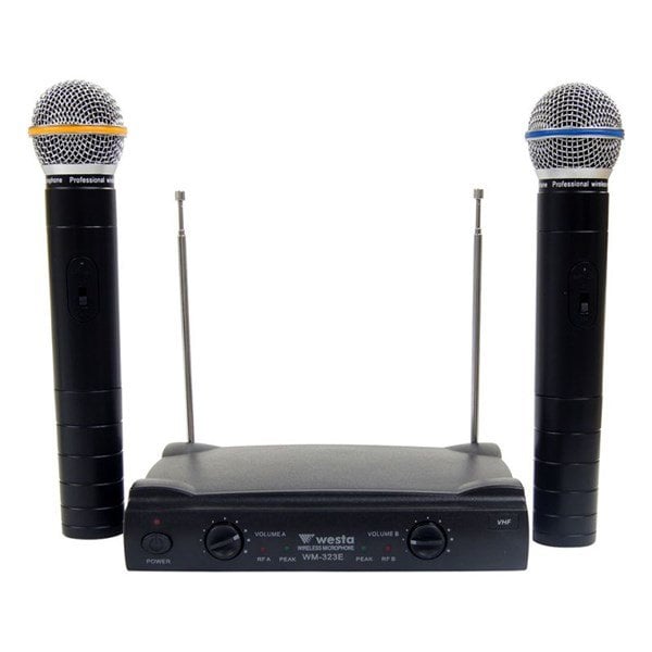 Westa WM-323 E VHF Çift El Tipi Kablosuz Mikrofon Seti