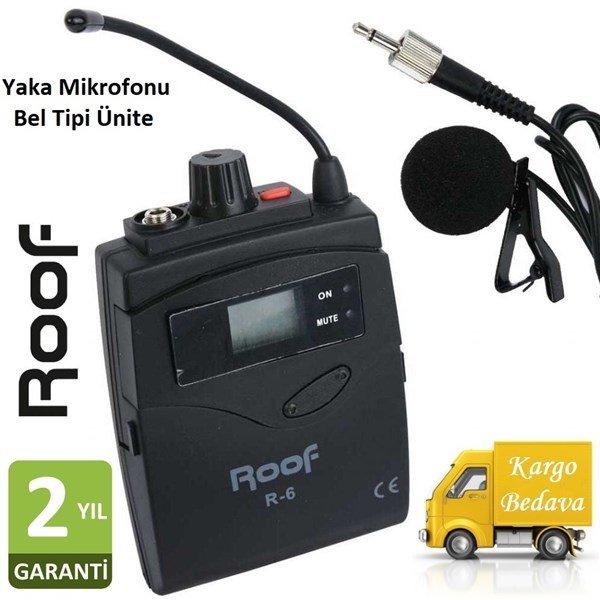 Roof R-6 Kablosuz Bel Tipi Ünite ve Yaka Mikrofonu