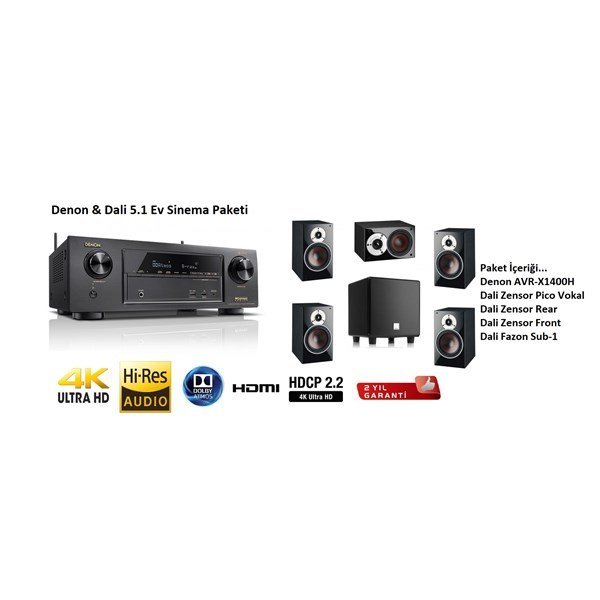 Denon AVR X1400H - Dali Zensor Pico 5.1 Ev Sinema Sistemi