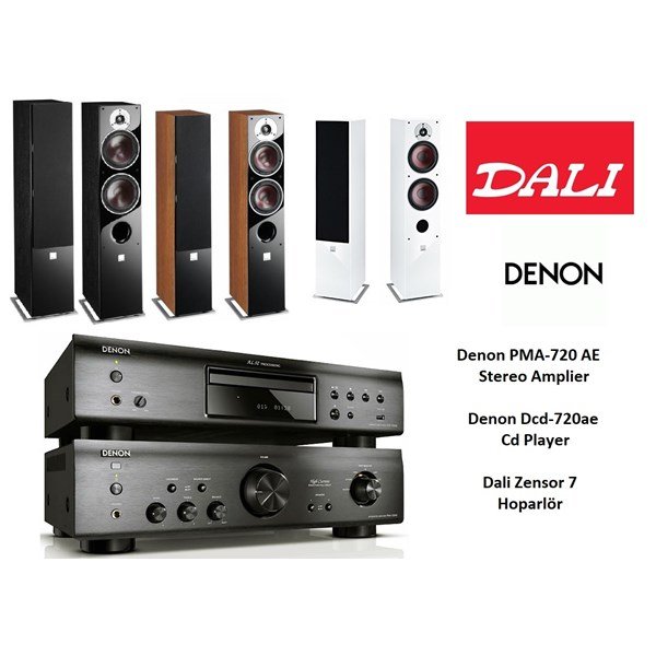 Denon PMA720AE + DCD720AE CD + Dali Zensor 7 Stereo Ses Sistemi