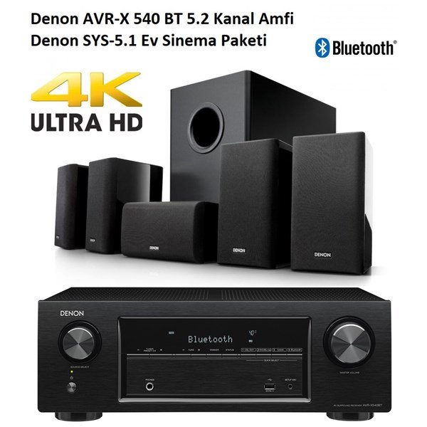 Denon AVR X540BT + Denon SYS 5.1 Ev Sinema Sistemi