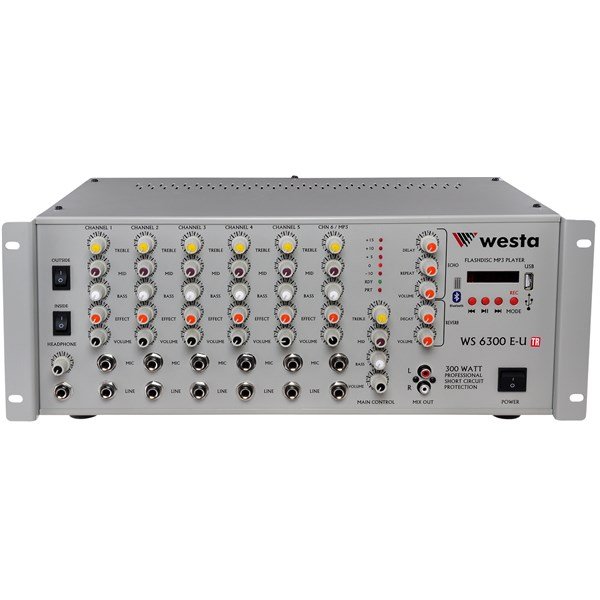 Westa WS-6300-E-U-TR 300 Watt 100V 6 Kanal Amfi Mikser