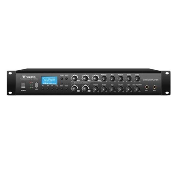 Westa WM-350 - 5 Bölge Kontrollü 350W 70/100V 8 ohm Mikser Amfi