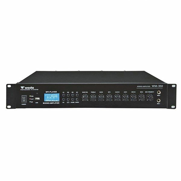 Westa WM-350 - 5 Bölge Kontrollü 350W 70/100V 8 ohm Mikser Amfi