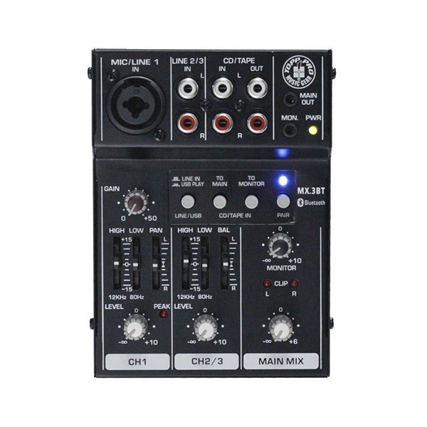 Topp Pro MX 3BT 3 Kanal USB Bluetooth Deck  Mixer