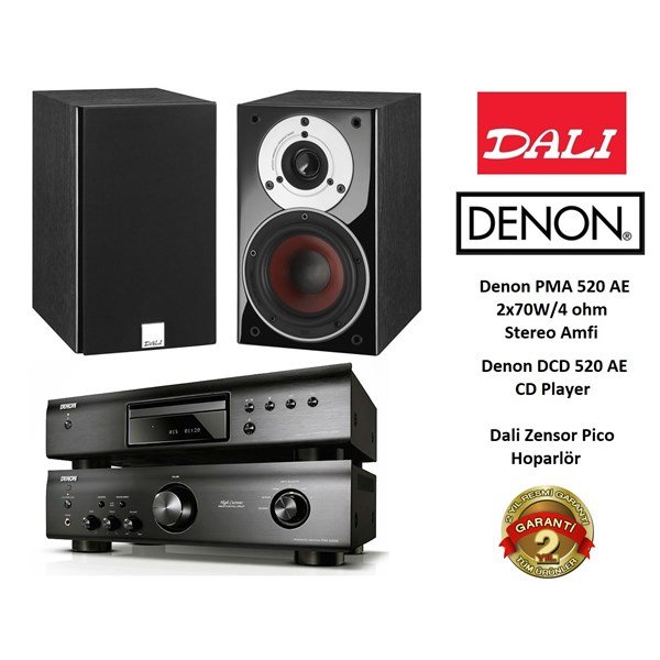 Denon PMA 520 AE + DCD 520 AE + Dali Zensor Pico Stereo Ses Sistemi