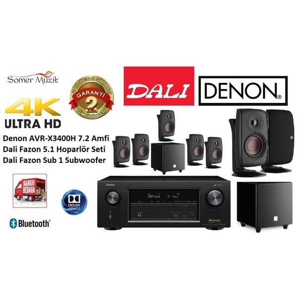 Denon AVR-X3400H + Dali Fazon 5.1 + Fazon Sat + Fazon Sub 7.2 Set