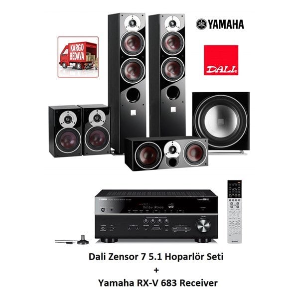 Dali Zensor 7 5.1 Hoparlör Seti + Yamaha RX-V 683 Receiver