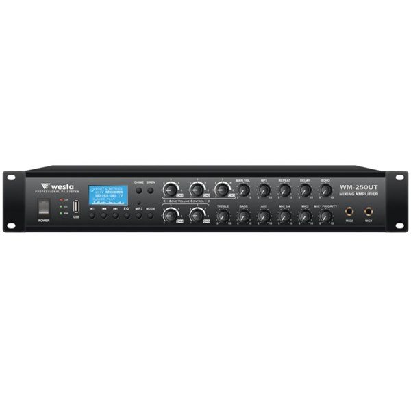 Westa WM-250UT - 5 Bölge Kontrollü 250W 100V/8 ohm Mikser Amfi