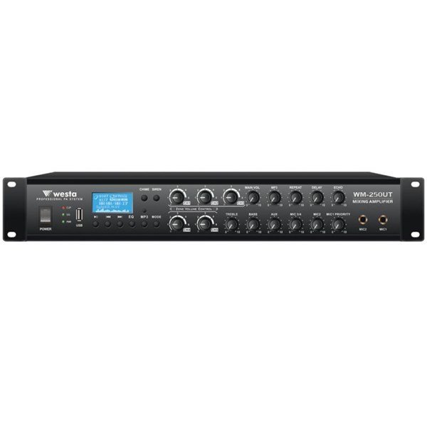 Westa WM-250UT - 5 Bölge Kontrollü 250W 100V/8 ohm Mikser Amfi