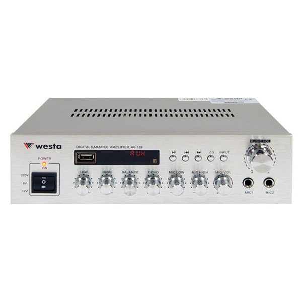 Westa AV-126 - 12/220V 2x100W Max Amplifikatör Usb/Sd/Mp3